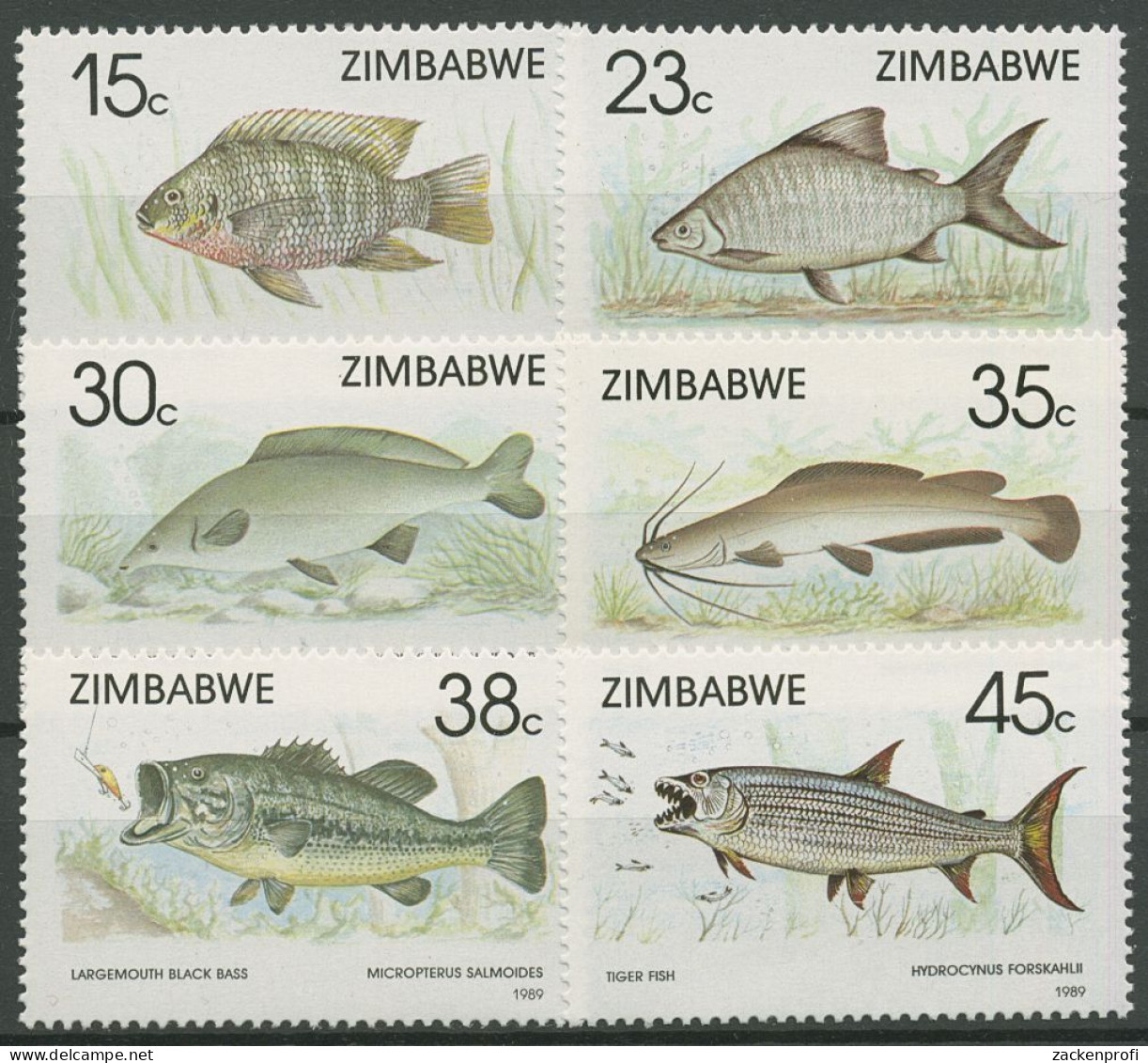 Simbabwe 1989 Fische Tilapia Forellenbarsch 406/11 Postfrisch - Zimbabwe (1980-...)