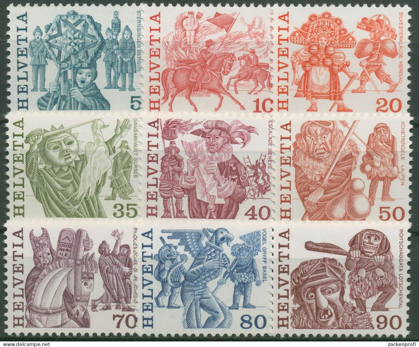 Schweiz 1977 Volksbräuche 1100/08 Postfrisch - Unused Stamps