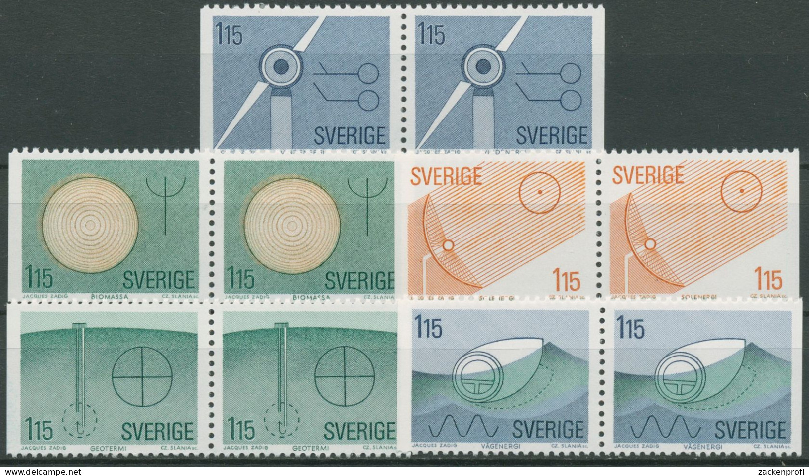 Schweden 1980 Regenerative Energien 1096/00 Paare Postfrisch - Unused Stamps