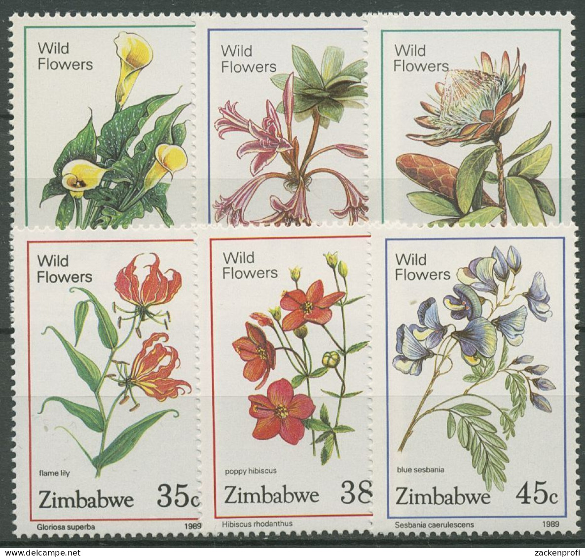 Simbabwe 1989 Pflanzen Blumen 400/05 Postfrisch - Zimbabwe (1980-...)