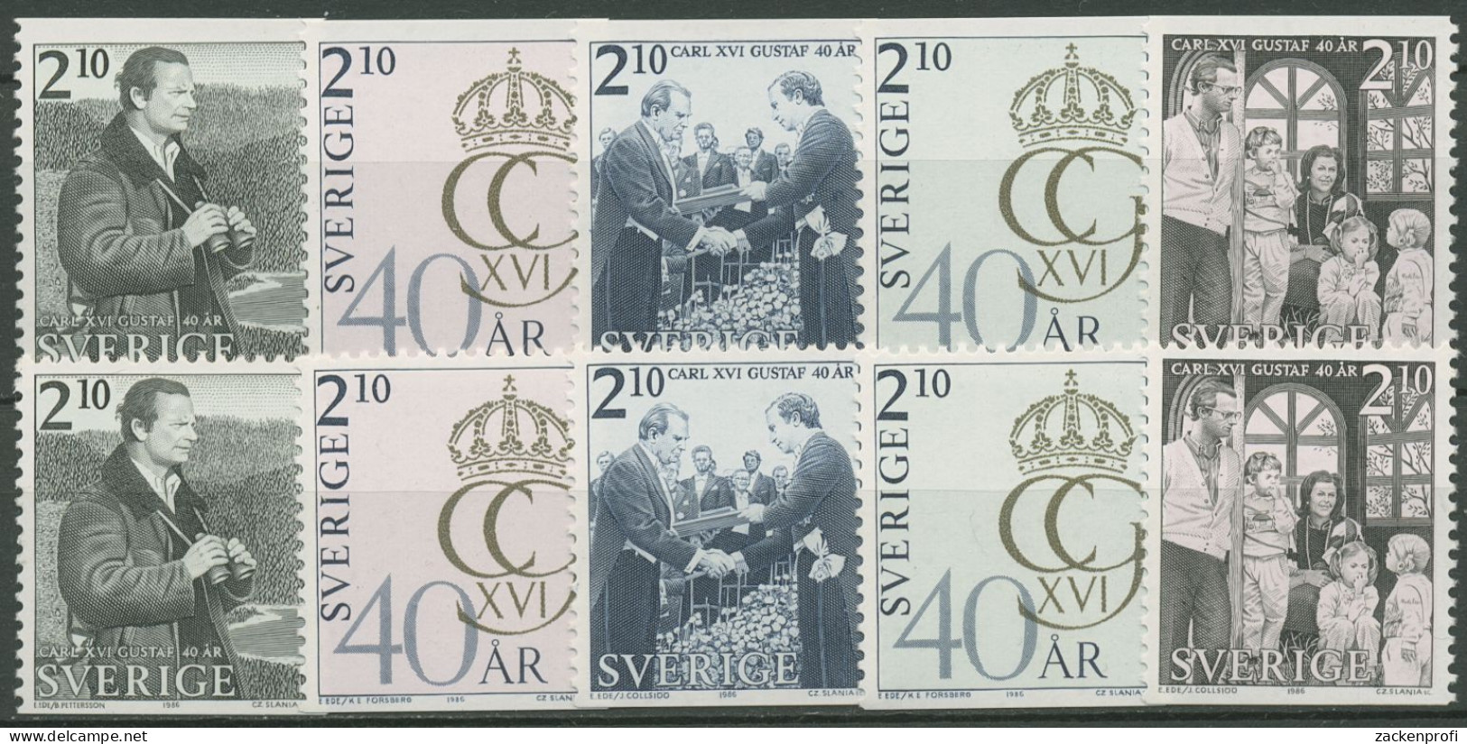 Schweden 1986 König Carl XVI. Gustav 1390/94 Postfrisch - Ungebraucht