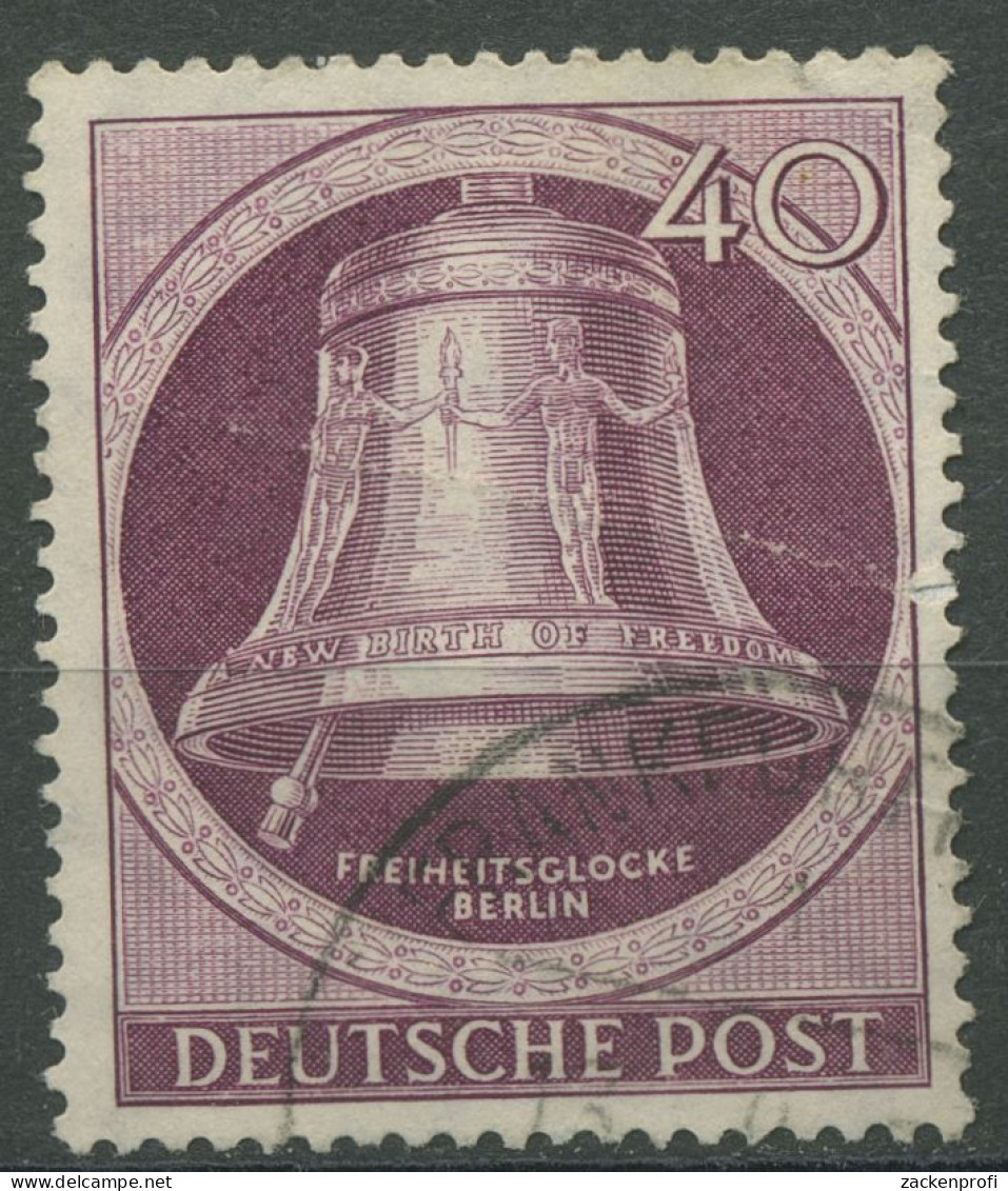 Berlin 1951 Freiheitsglocke Klöppel Links 79 Gestempelt, Geknickt (R80916) - Oblitérés