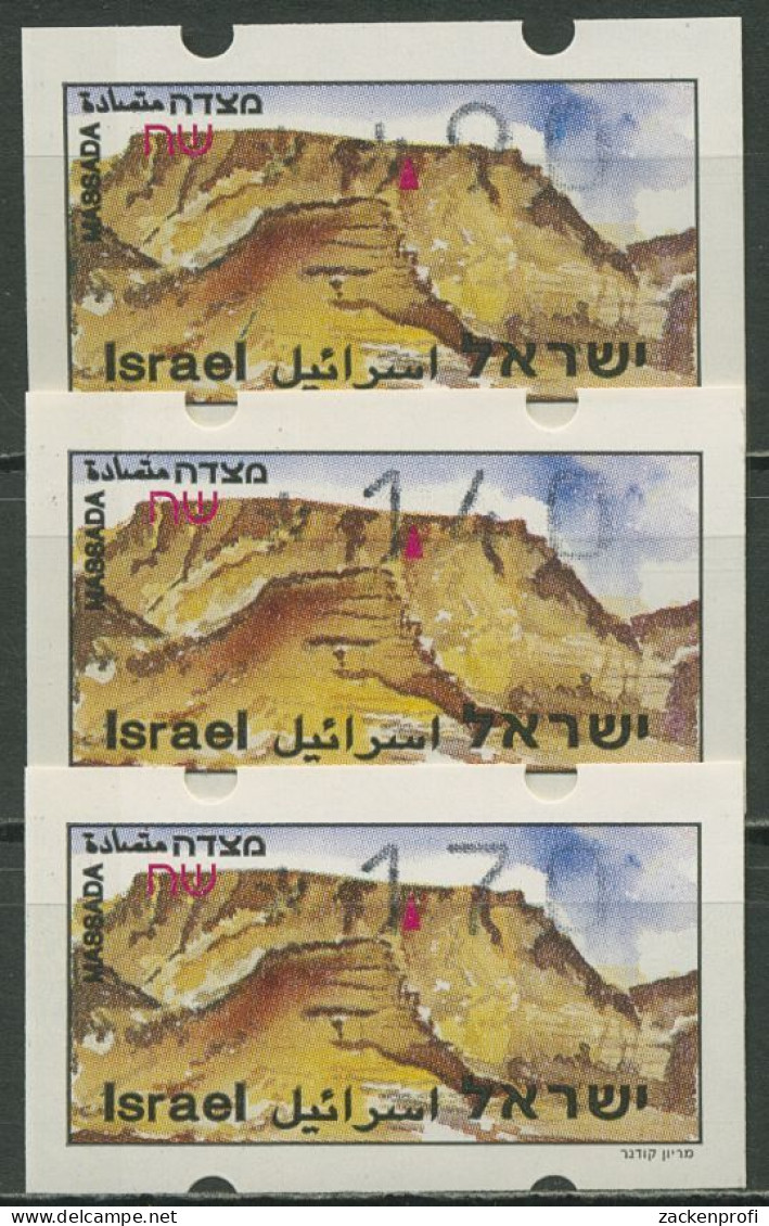 Israel ATM 1994 Massada, Satz 3 Werte (mit Phosphor), ATM 20.1 Y S3 Postfrisch - Viñetas De Franqueo (Frama)