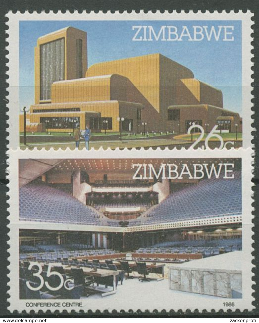 Simbabwe 1986 Harare-Konferenzzentrum 338/39 Postfrisch - Zimbabwe (1980-...)