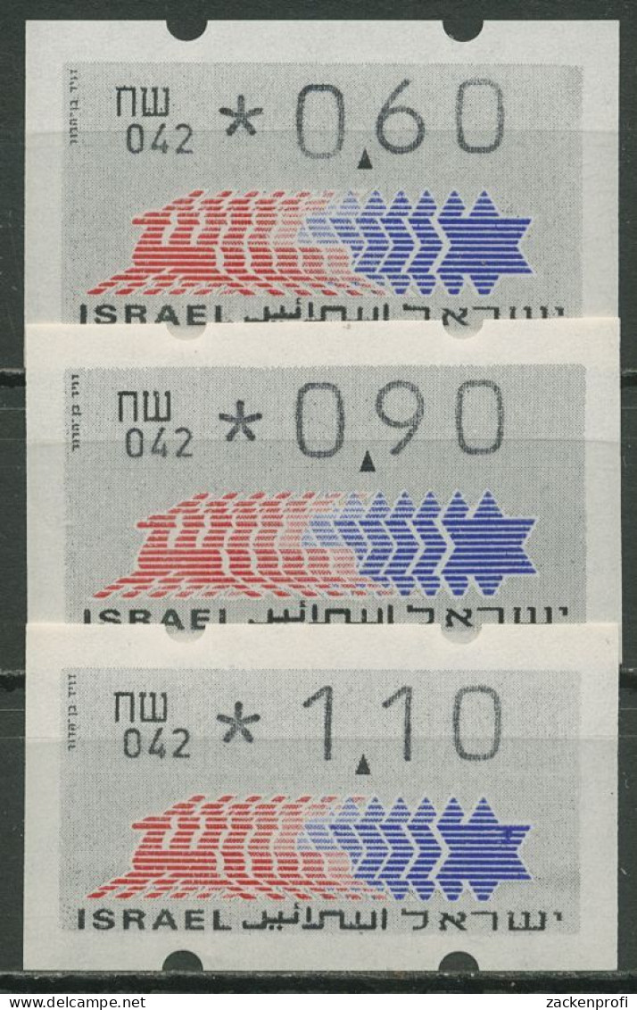 Israel ATM 1990 Hirsch 042, Schekel Links Satz 3 Werte, ATM 3.2.42 S2 Postfrisch - Frankeervignetten (Frama)