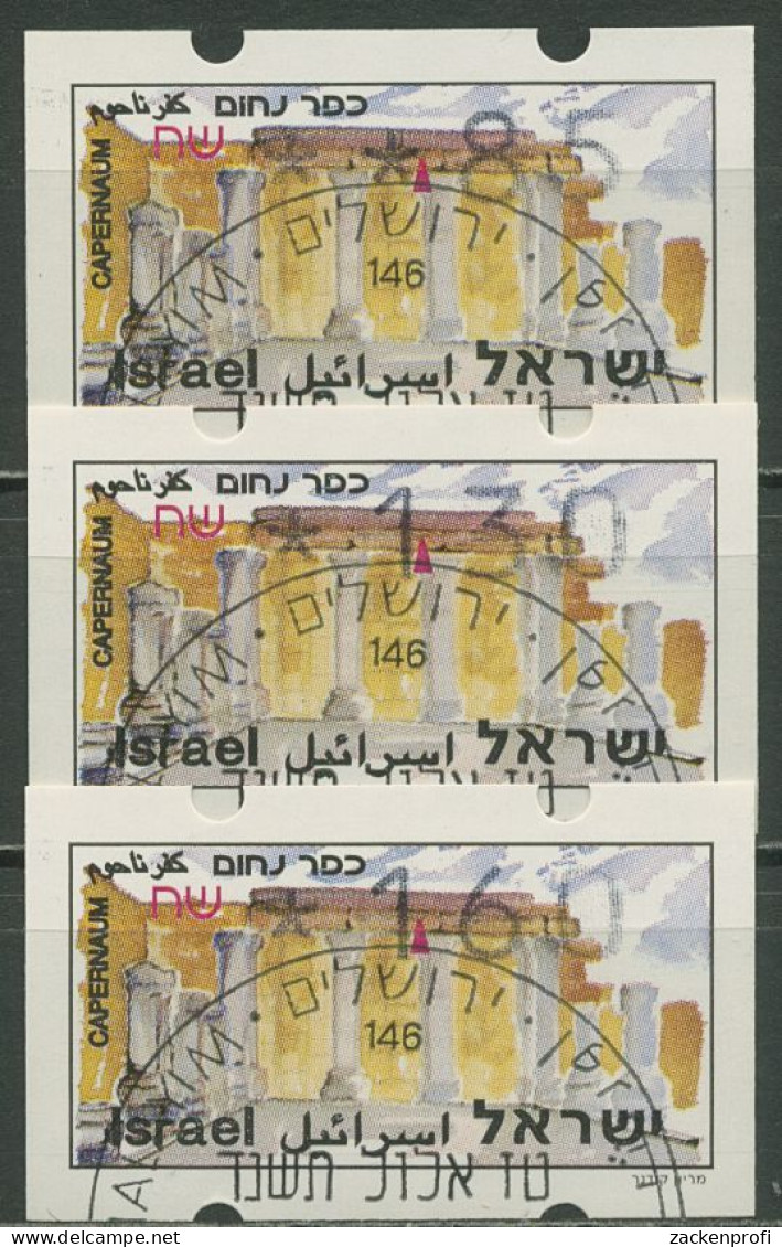 Israel ATM 1994 Kapernaum Satz 3 Werte (ohne Phosphor), ATM 22.1 X S1 Gestempelt - Vignettes D'affranchissement (Frama)