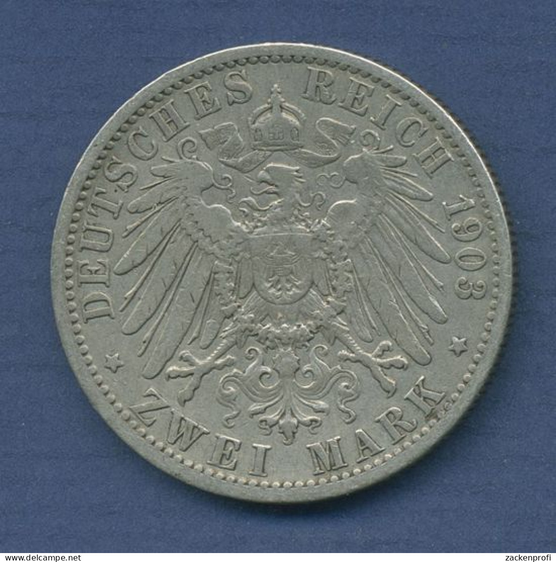 Preußen 2 Mark 1903 A, Kaiser Wilhelm II., J 102 Ss (m6265) - 2, 3 & 5 Mark Argento