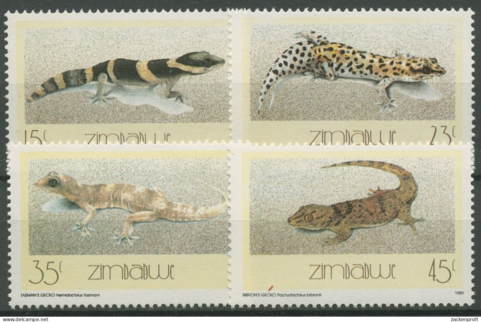 Simbabwe 1989 Reptilien Geckos 396/99 Postfrisch - Zimbabwe (1980-...)