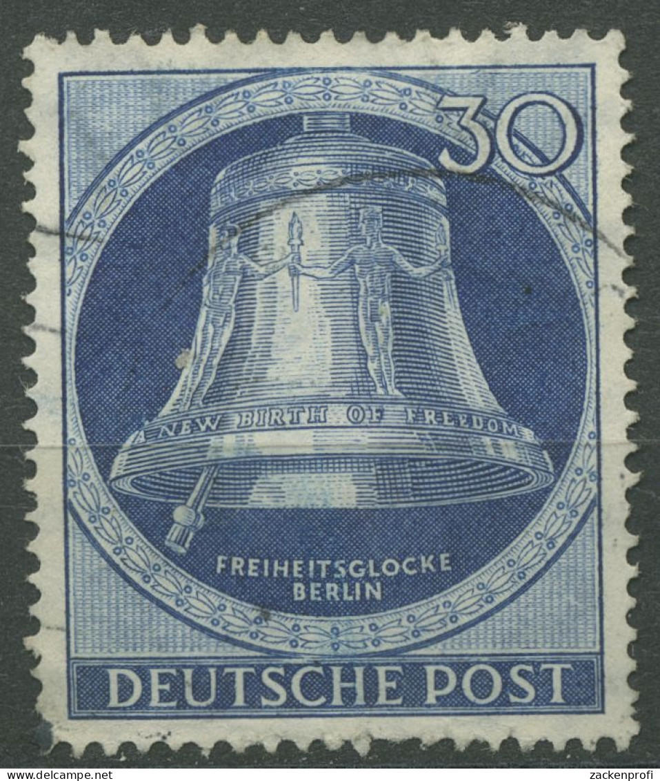 Berlin 1951 Freiheitsglocke Klöppel Links 78 Gestempelt, Zahnfehler (R80914) - Oblitérés