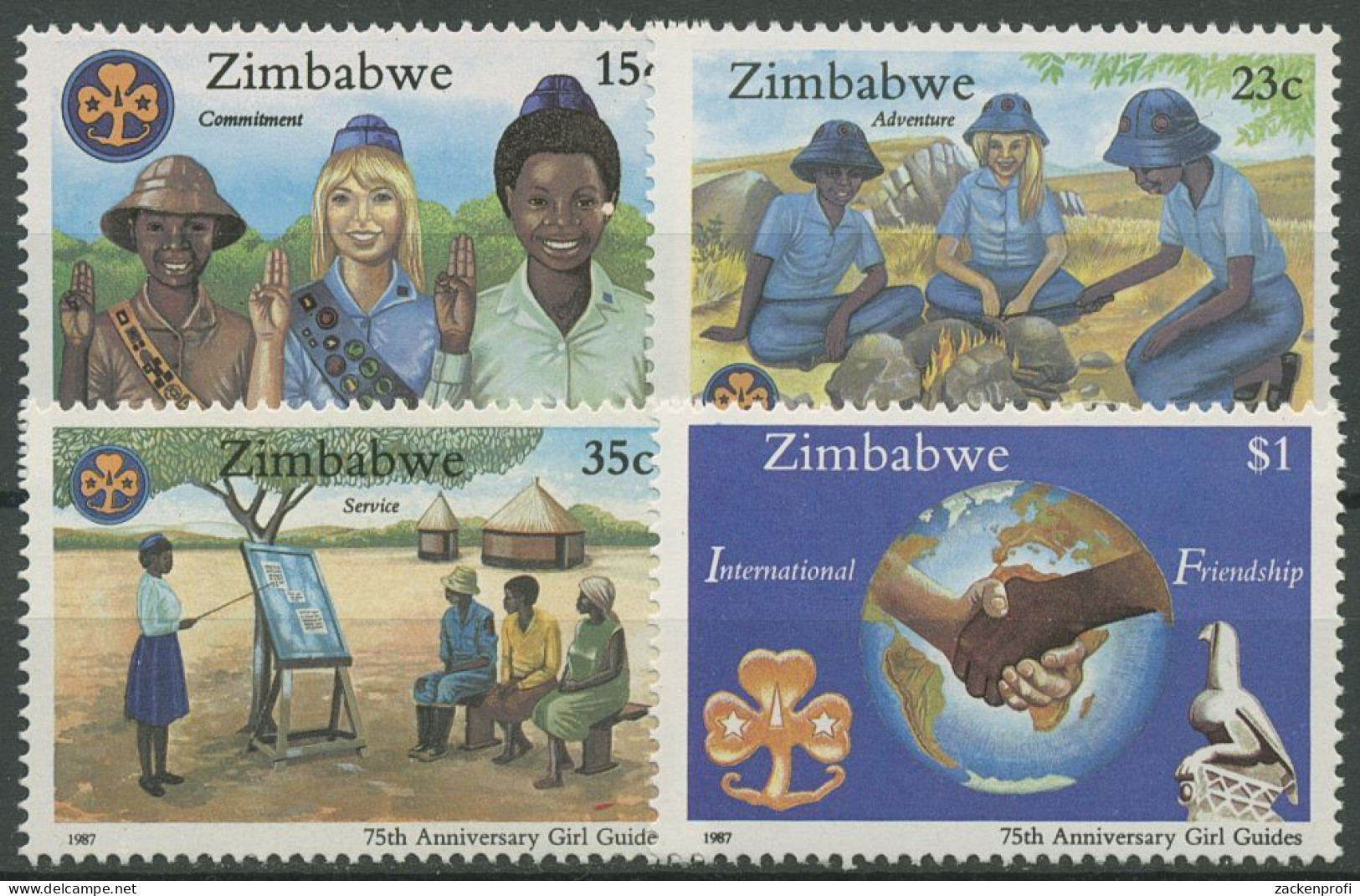 Simbabwe 1987 75 Jahre Pfadfinderinnen In Simbabwe Lehrerin 364/67 Postfrisch - Zimbabwe (1980-...)