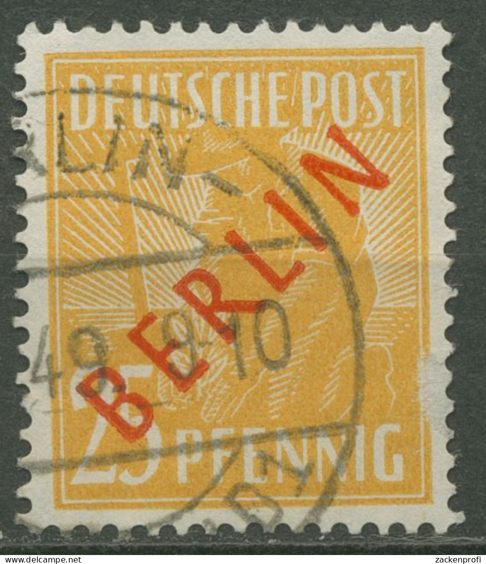 Berlin 1949 Rotaufdruck 27 Gestempelt Geprüft, Kl. Dünne Stelle (R80855) - Oblitérés