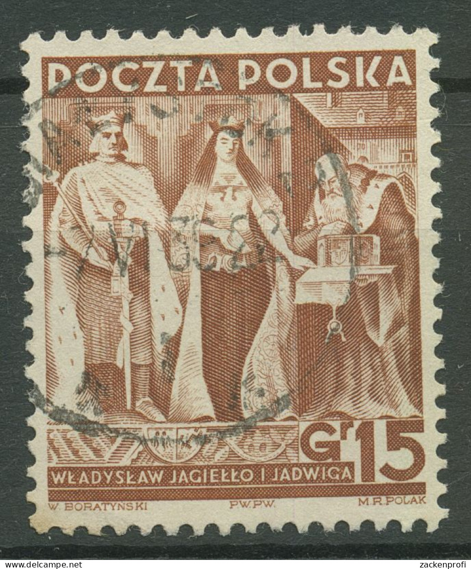 Polen 1939 König Jagiello & Königin Hedwig 355 Gestempelt - Usados