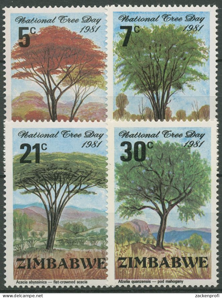 Simbabwe 1981 Tag Des Baumes Akazie Mahagoni Mopane 255/58 Postfrisch - Zimbabwe (1980-...)