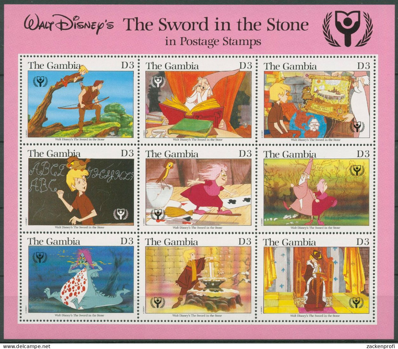 Gambia 1991 Jahr Der Alphabetisierung Walt Disney 1102/10 K Postfrisch (C40751) - Gambia (1965-...)