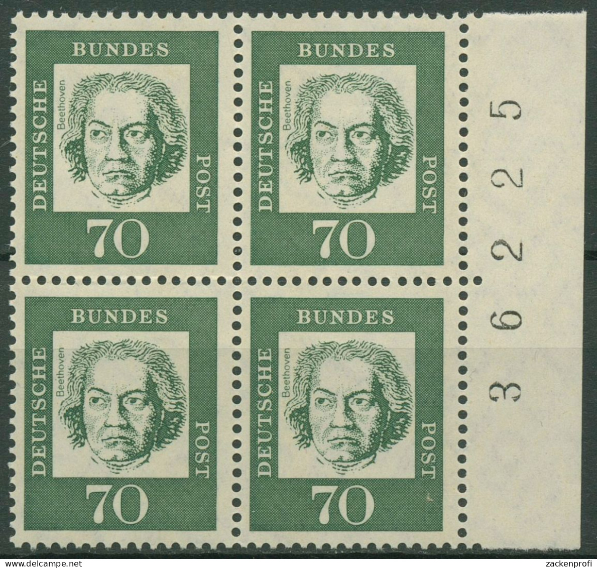 Bund 1961 Bedeutende Deutsche Mit Bogennummer 358 Ya Bg.-Nr. Postfrisch - Unused Stamps