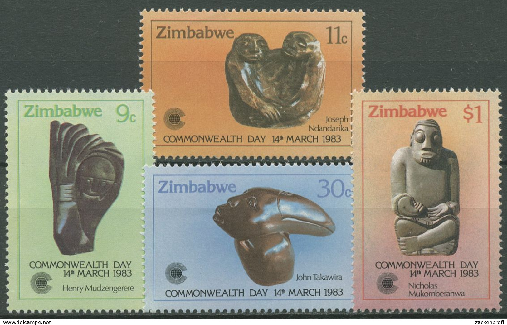 Simbabwe 1983 Commonwealth-Tag Skulpturen 272/75 Postfrisch - Zimbabwe (1980-...)