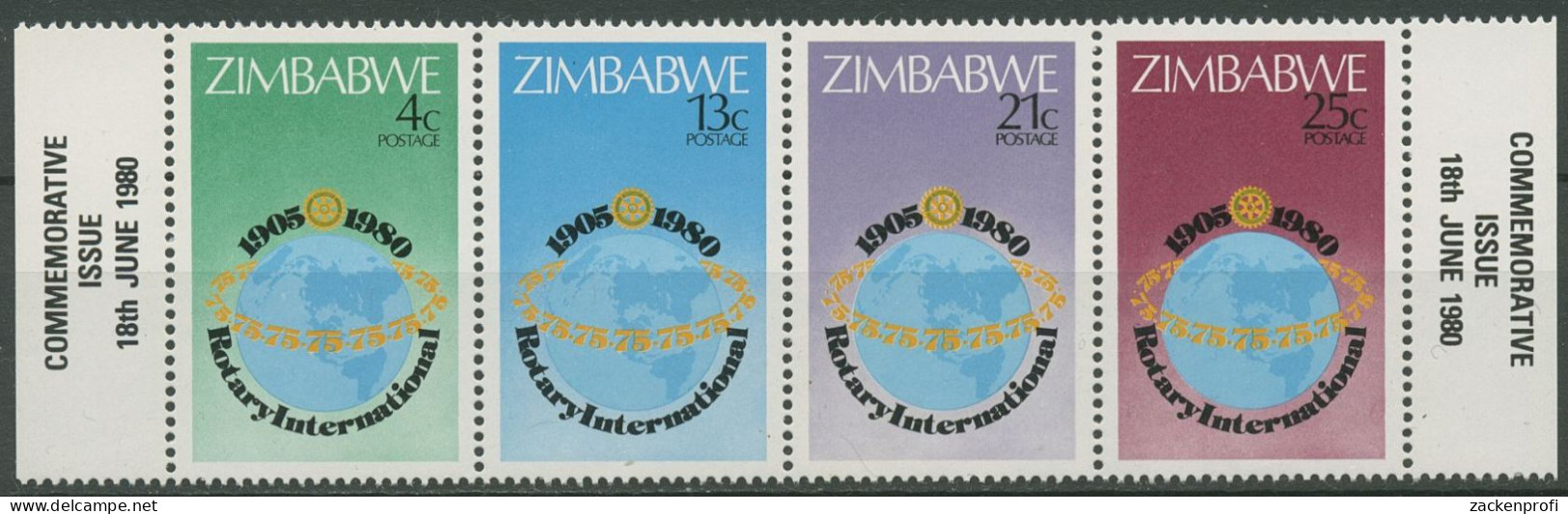Simbabwe 1980 75 Jahre Rotary International Blockmarken 242/45 ZD Postfrisch - Zimbabwe (1980-...)