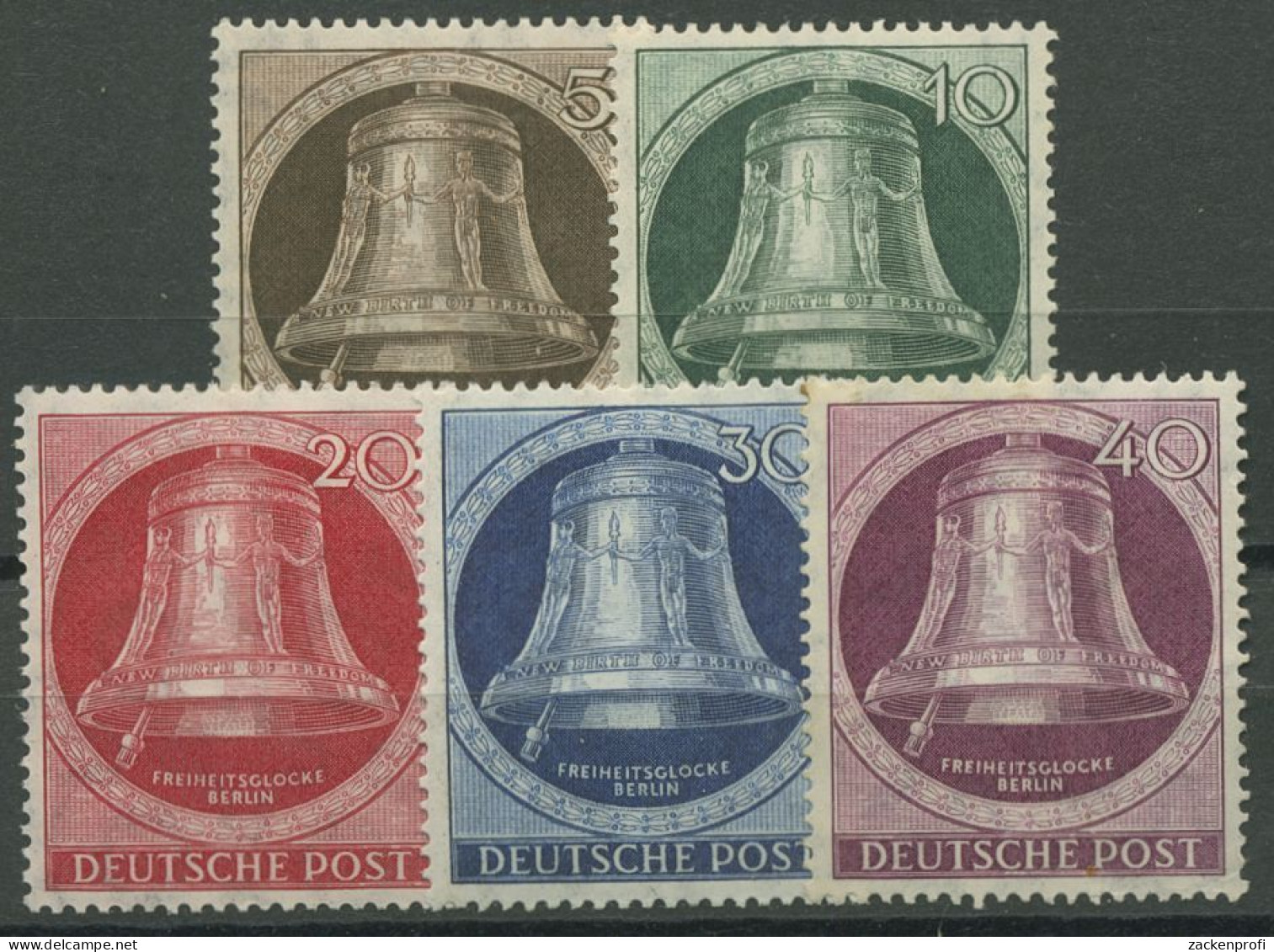 Berlin 1951 Freiheitsglocke Klöppel Links 75/79 Postfrisch, Kl. Fehler (R80898) - Neufs