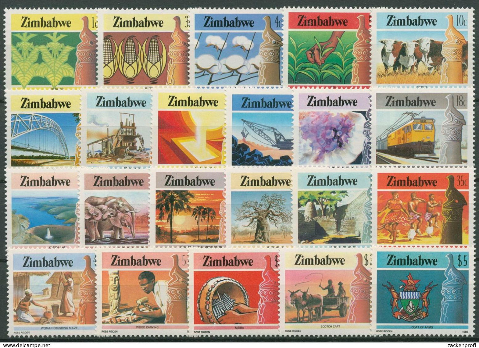 Simbabwe 1985 Kultur Technik Wirtschaft 309/30 A Postfrisch - Zimbabwe (1980-...)