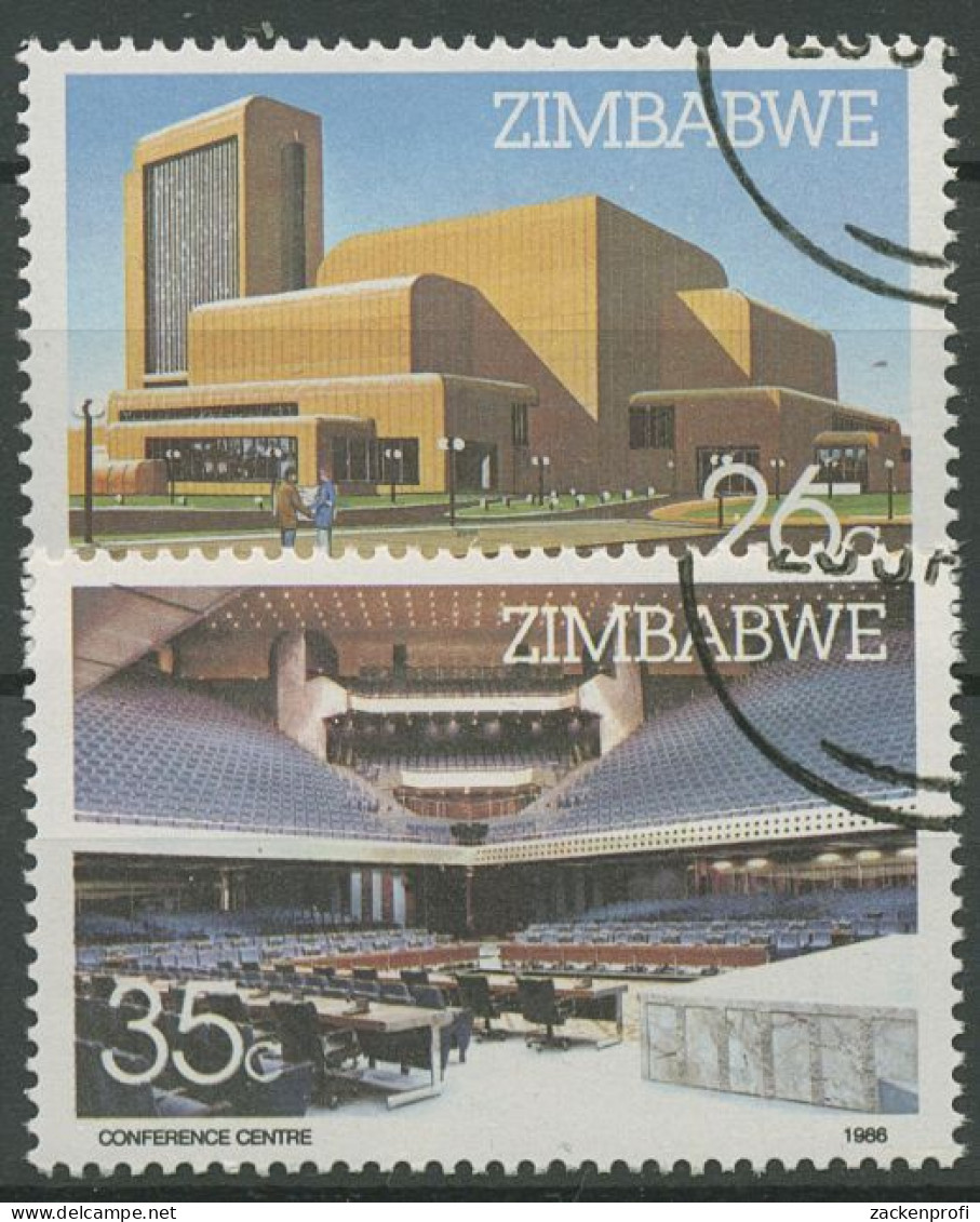 Simbabwe 1986 Harare-Konferenzzentrum 338/39 Gestempelt - Zimbabwe (1980-...)