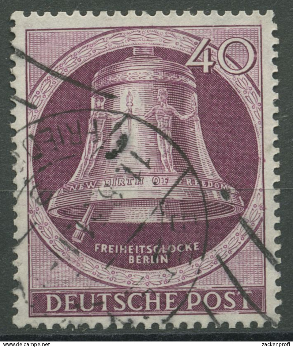 Berlin 1951 Freiheitsglocke Klöppel Links 79 Gestempelt, Nachgezähnt (R80919) - Oblitérés