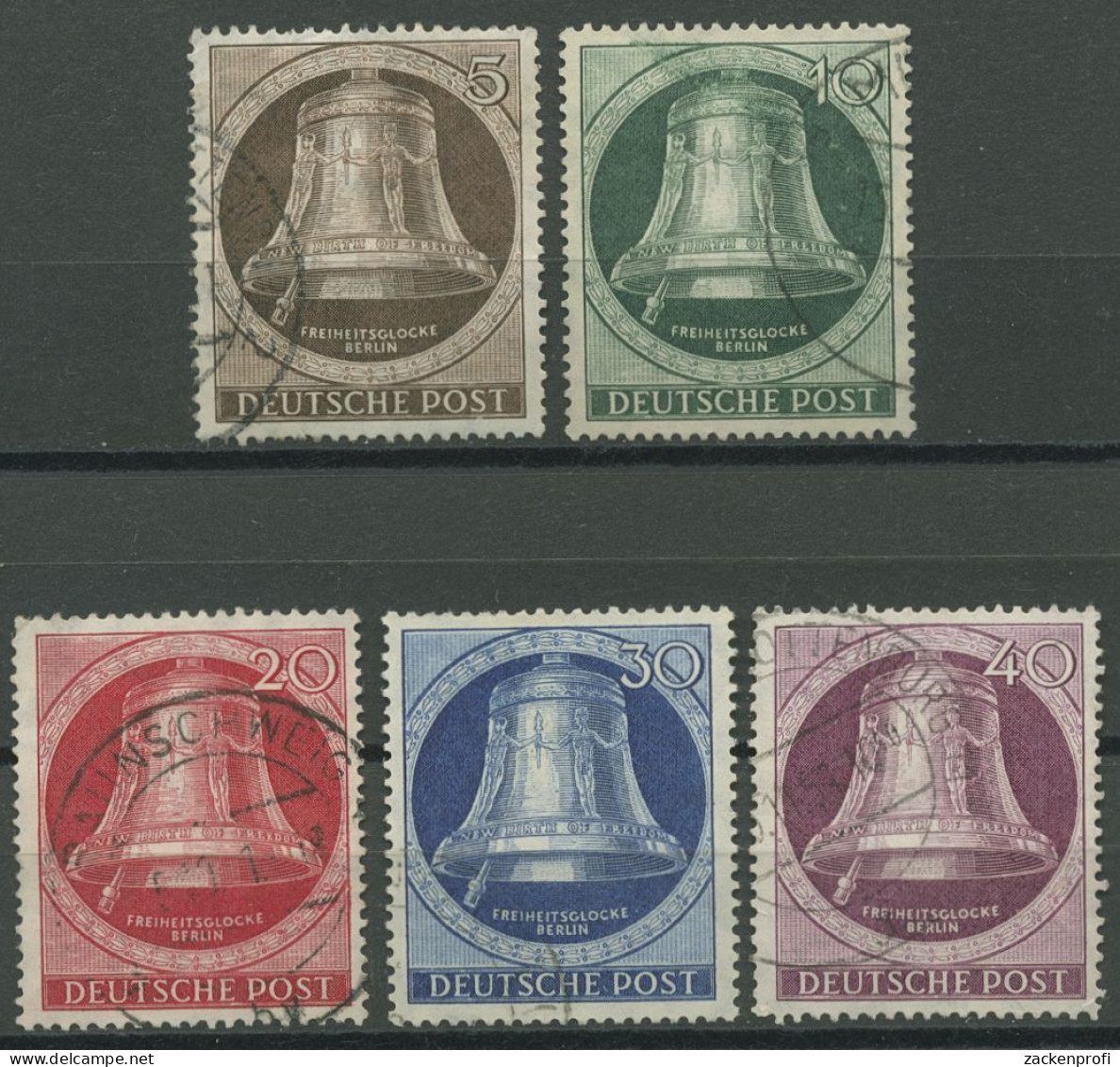 Berlin 1951 Freiheitsglocke Klöppel Li. 75/79 Gestempelt, Zahnfehler (R80904) - Used Stamps