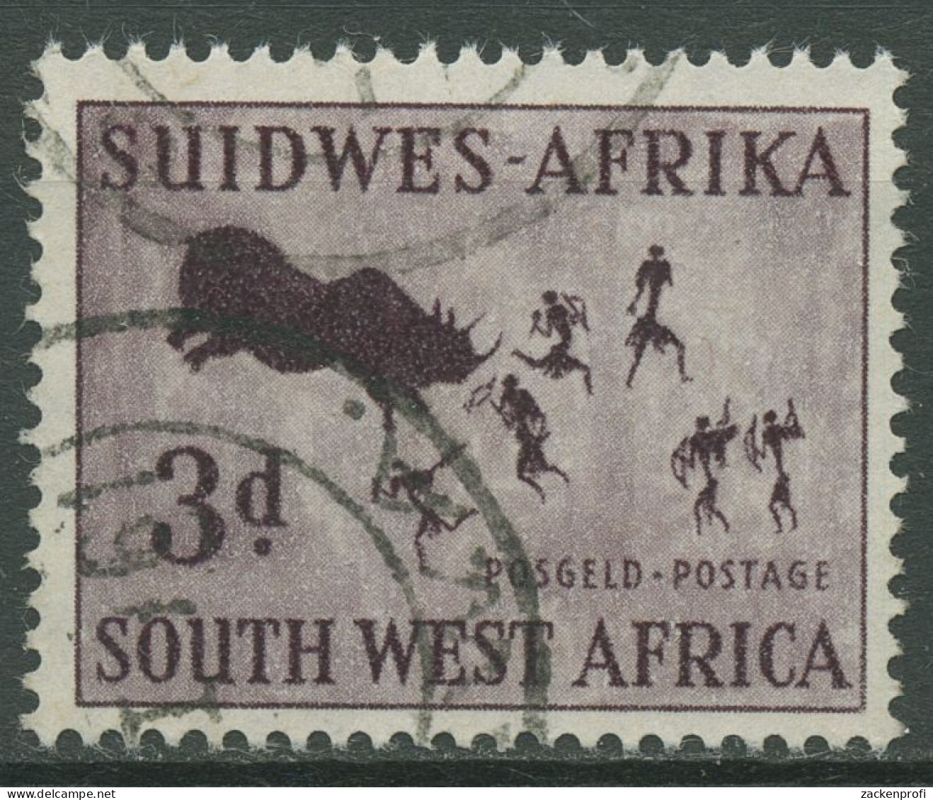 Südwestafrika 1960 Felszeichnung Nashornjagd 293 Gestempelt - África Del Sudoeste (1923-1990)