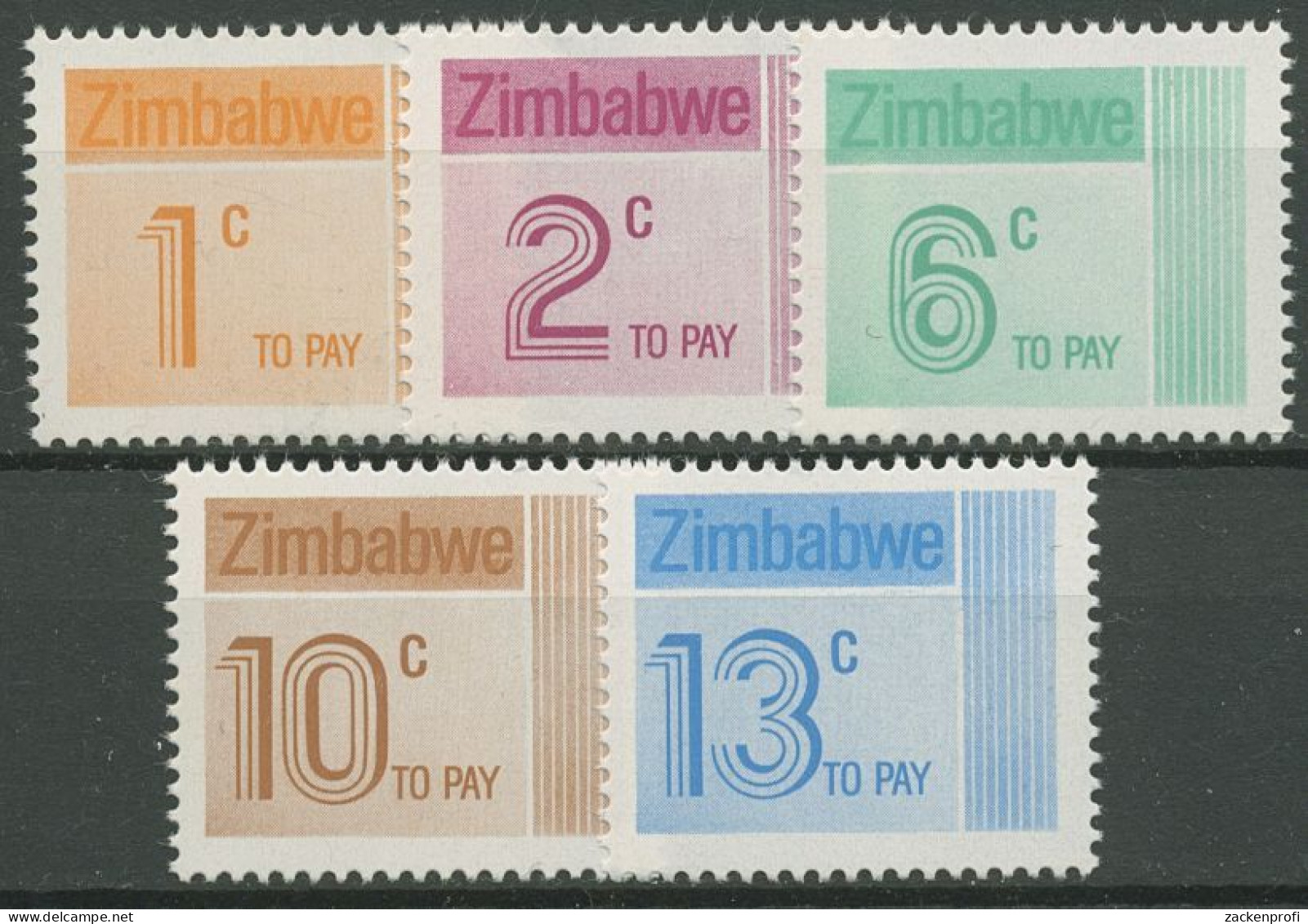 Simbabwe 1985 Ziffernzeichnung Portomarken 21/25 Postfrisch - Zimbabwe (1980-...)