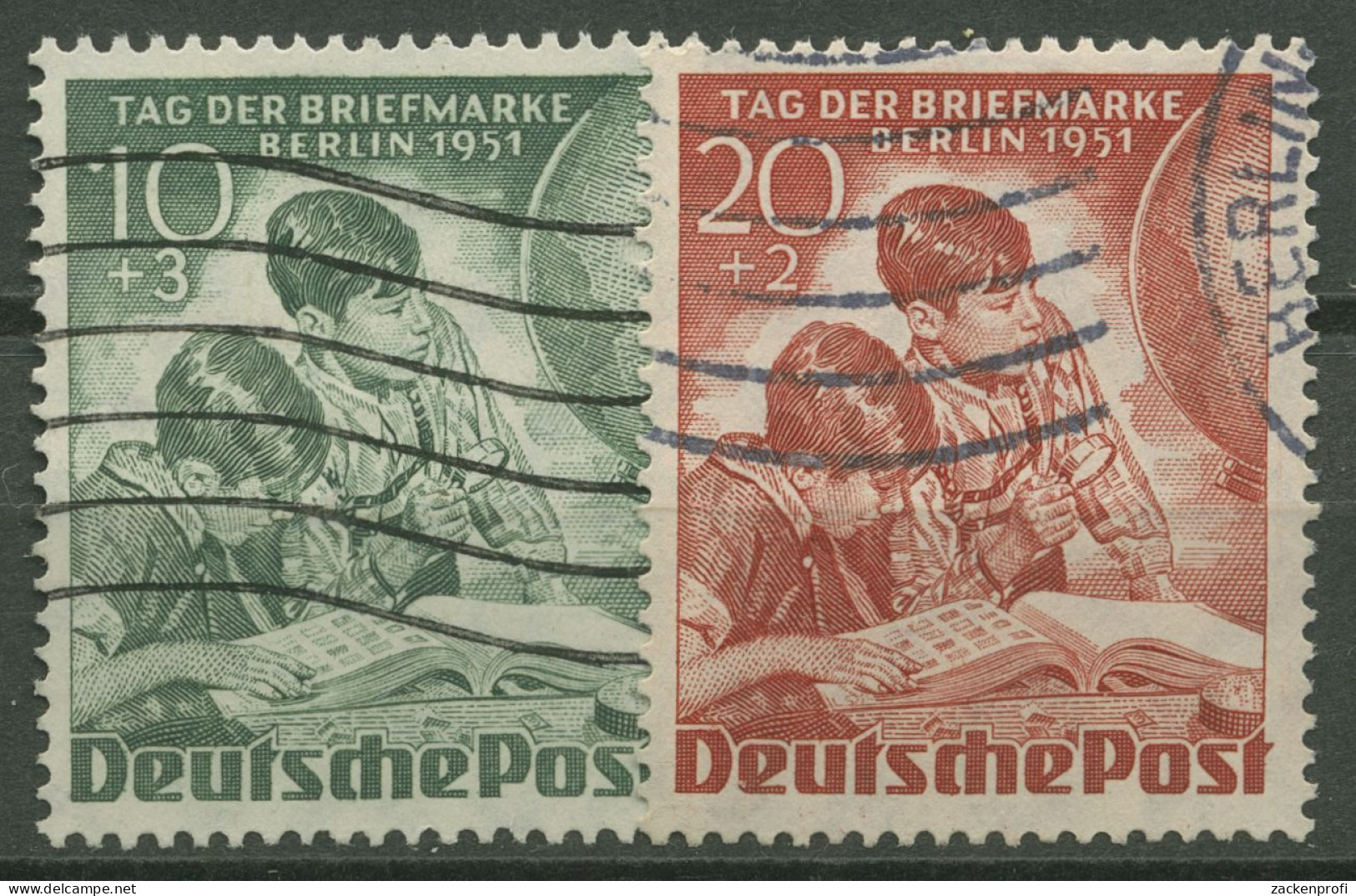 Berlin 1951 Tag Der Briefmarke 80/81 Mit Wellenstempel (R80894) - Used Stamps