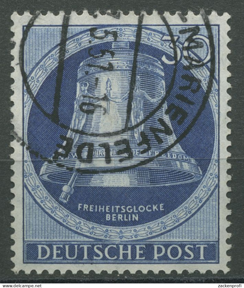 Berlin 1951 Freiheitsglocke Klöppel Links 78 Gestempelt, Nachgezähnt (R80915) - Oblitérés