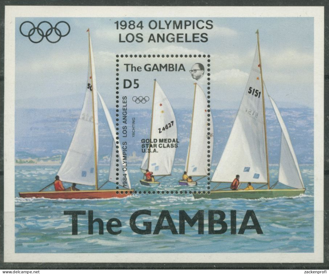 Gambia 1985 Goldmedaille Olympiade Los Angeles Block 17 Postfrisch (C40720) - Gambie (1965-...)