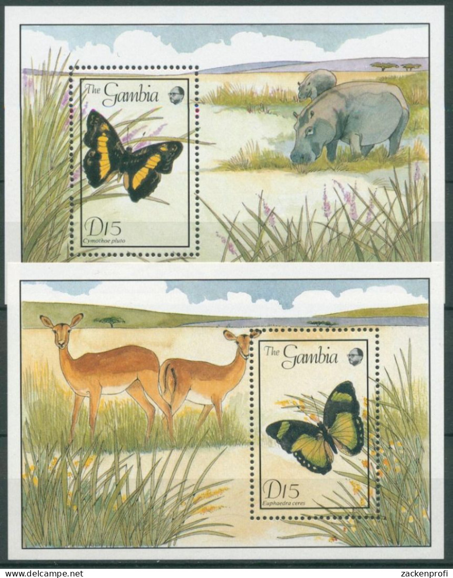Gambia 1989 Schmetterlinge Block 65/66 Postfrisch (C23791) - Gambia (1965-...)