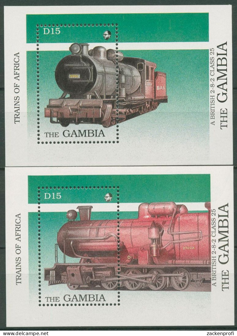 Gambia 1989 Eisenbahn Dampflokomotiven Block 67/68 Postfrisch (C40749) - Gambie (1965-...)