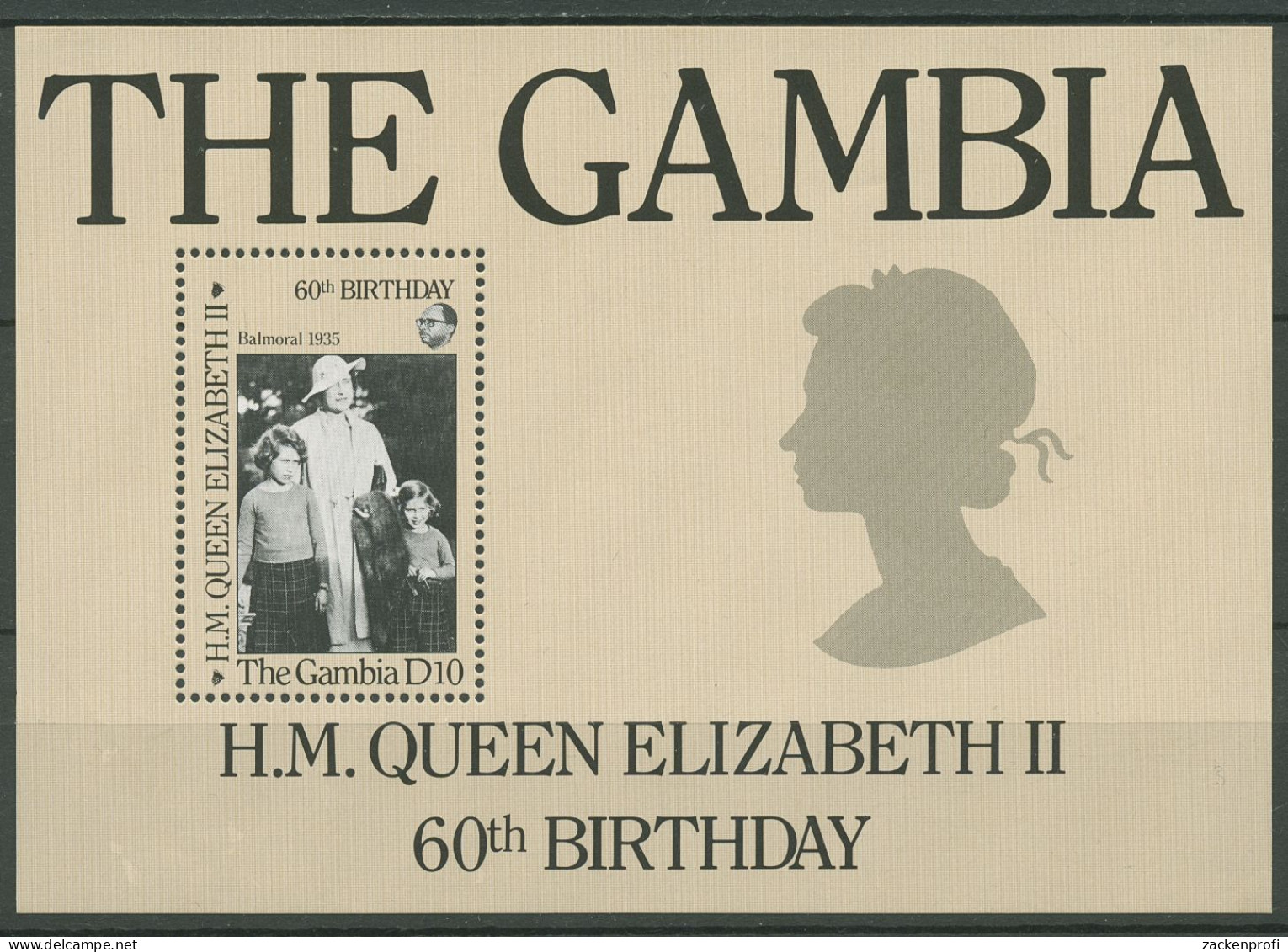 Gambia 1986 60. Geburtstag Königin Elisabeth II. Block 22 Postfrisch (C40727) - Gambie (1965-...)