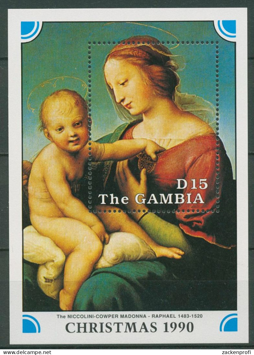 Gambia 1990 Weihnachten Madonna Von Raffael Block 106 Postfrisch (C40753) - Gambia (1965-...)