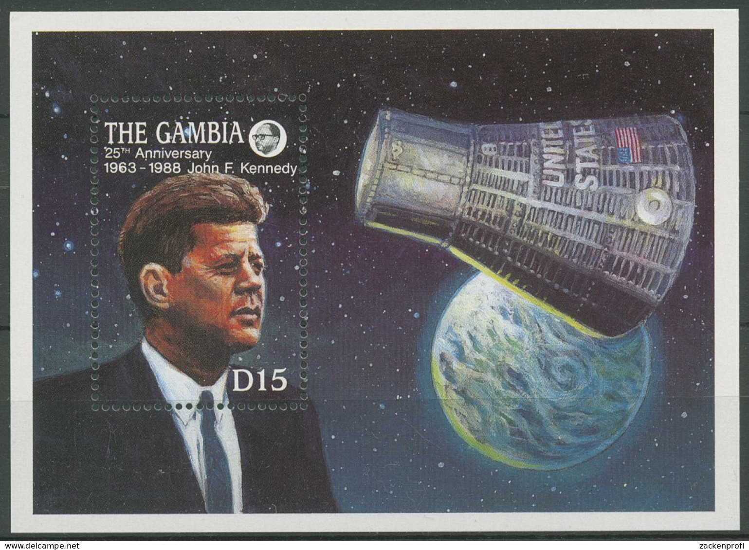 Gambia 1988 John F. Kennedy Block 51 Postfrisch (C62428) - Gambia (1965-...)