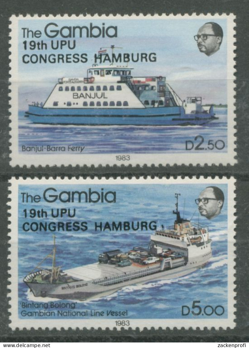 Gambia 1984 Weltpostkongreß Hamburg Schiffe 529/30 Postfrisch - Gambie (1965-...)