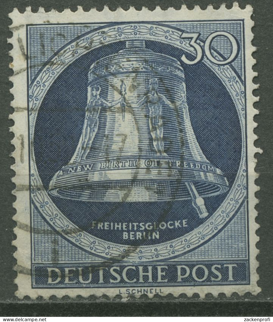 Berlin 1951 Freiheitsglocke Klöppel Rechts 85 Gestempelt, Geknickt (R80938) - Usati