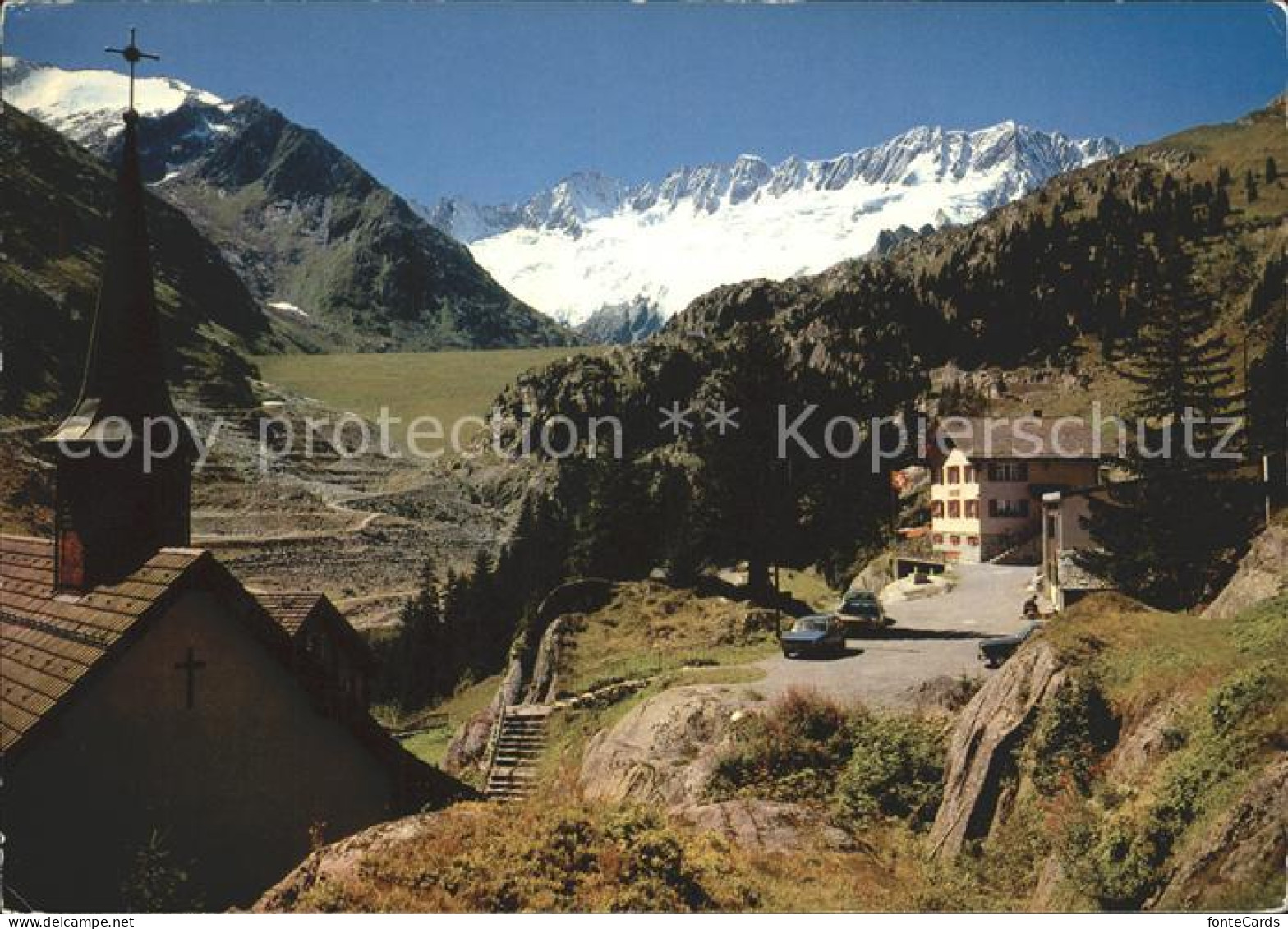 11886423 Goeschenen Goescheneralp Kapelle Gwueest Mit Staudamm Dammagletscher Un - Otros & Sin Clasificación