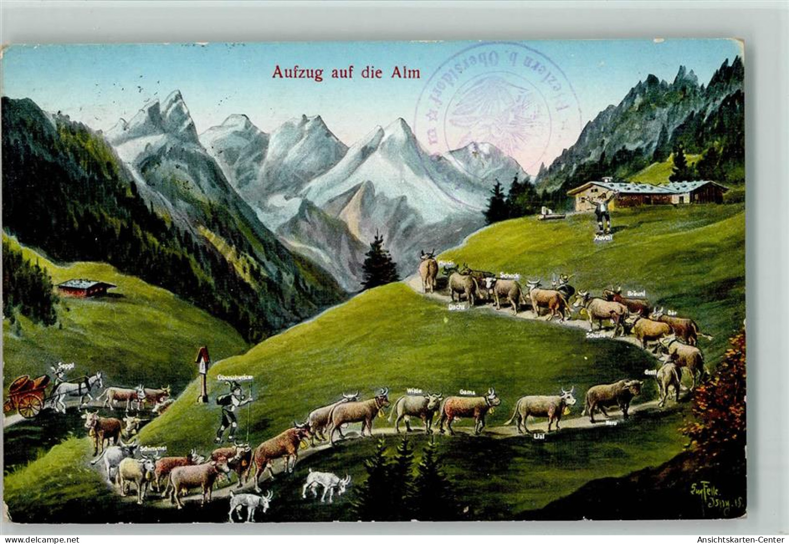 13025706 - Felle E. Aufzug Auf Die Alm 1923 AK - Thiele, Arthur