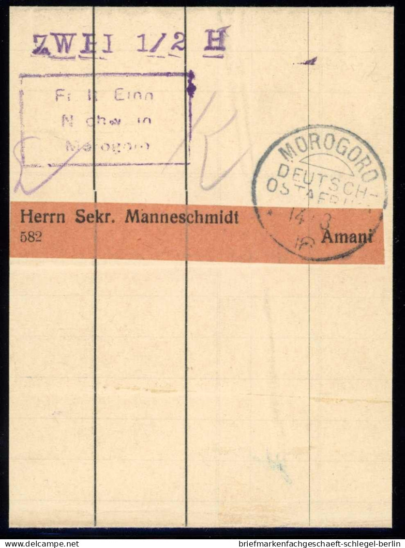 Deutsche Kolonien Deutsch Ostafrika Barfrankierungsstempel, Brief - Ehemalige Dt. Kolonien