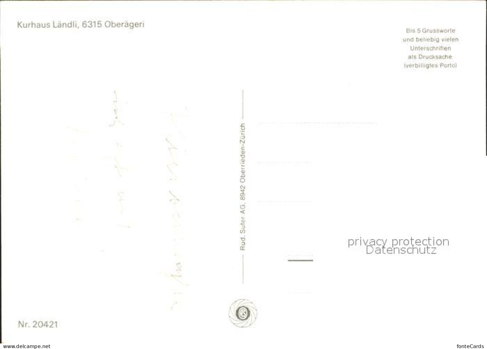 11886391 Oberaegeri Krhaus Laendli Fliegeraufnahme Oberaegeri - Otros & Sin Clasificación