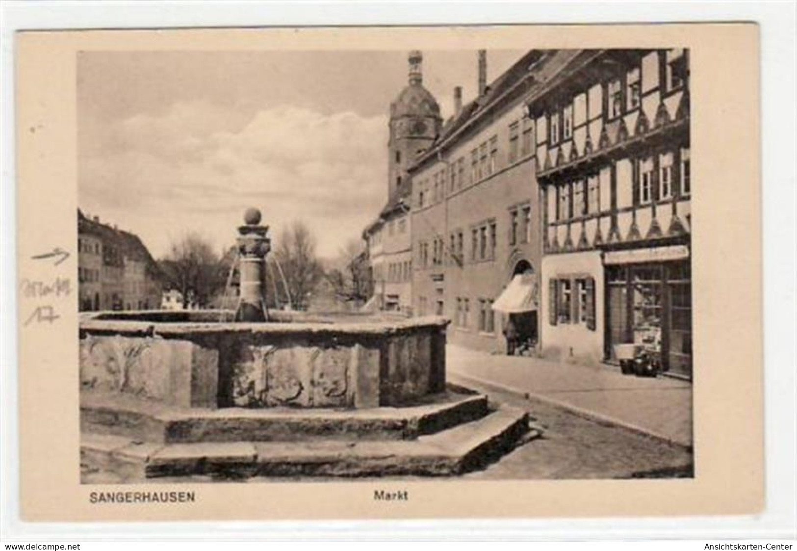 39011506 - Sangerhausen Mit Partie Am Markt Und Brunnen Ungelaufen  Gute Erhaltung. - Sangerhausen