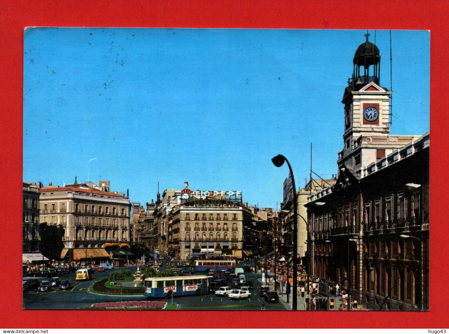 (RECTO / VERSO) MADRID EN 1981 - N° 808 - PUERTA DEL SOL - BEAU TIMBRE -  CACHET AVION - CPSM GF - Madrid