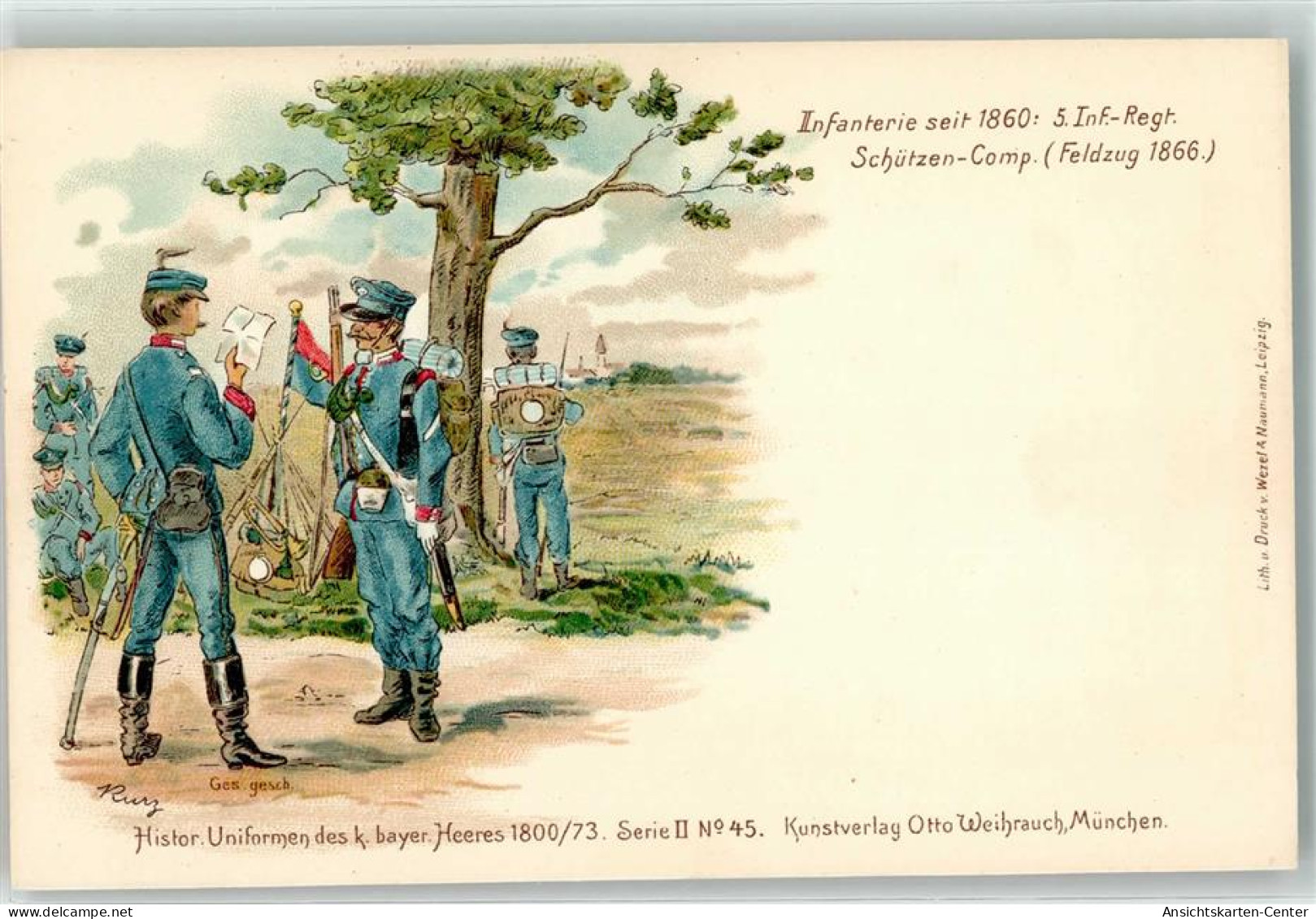 13927506 - Histor. Uniformen Des Bayer. Heeres 1800/73 Serie II Nr. 34 Verlag Weihrauch AK - War 1914-18