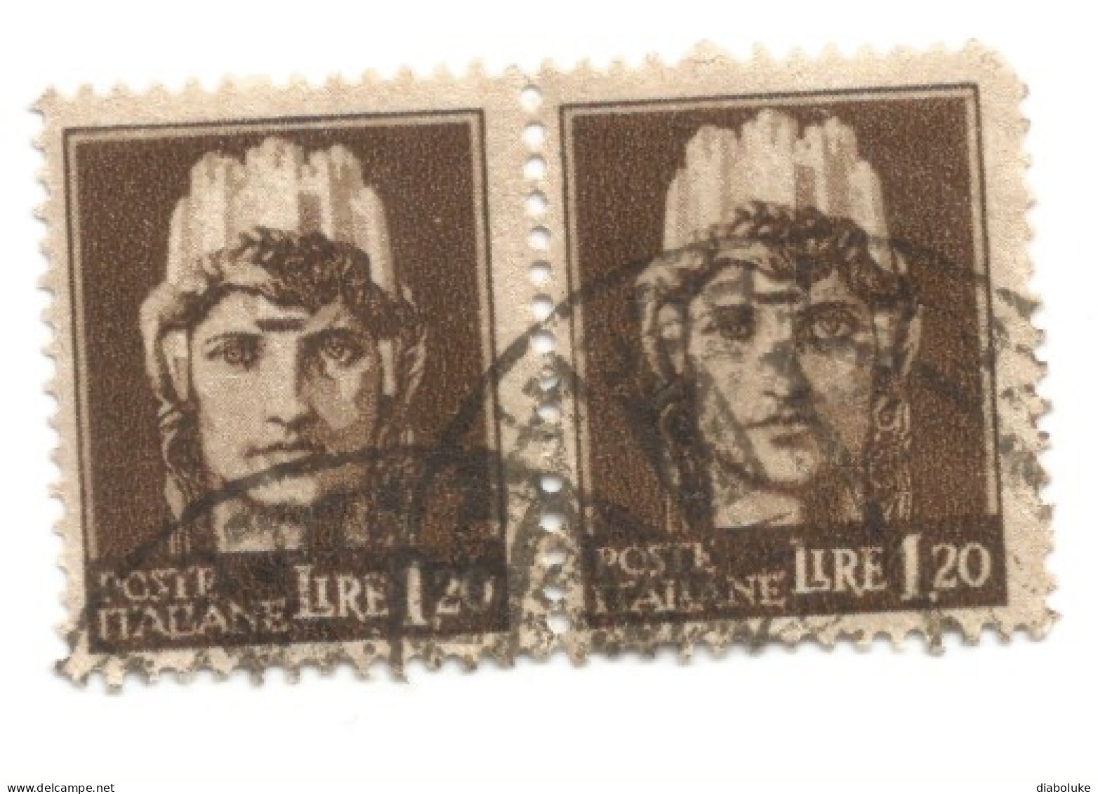 (REGNO D'ITALIA) 1929, IMPERIALE, 1,20L - Coppia Di Francobolli Usata - Afgestempeld