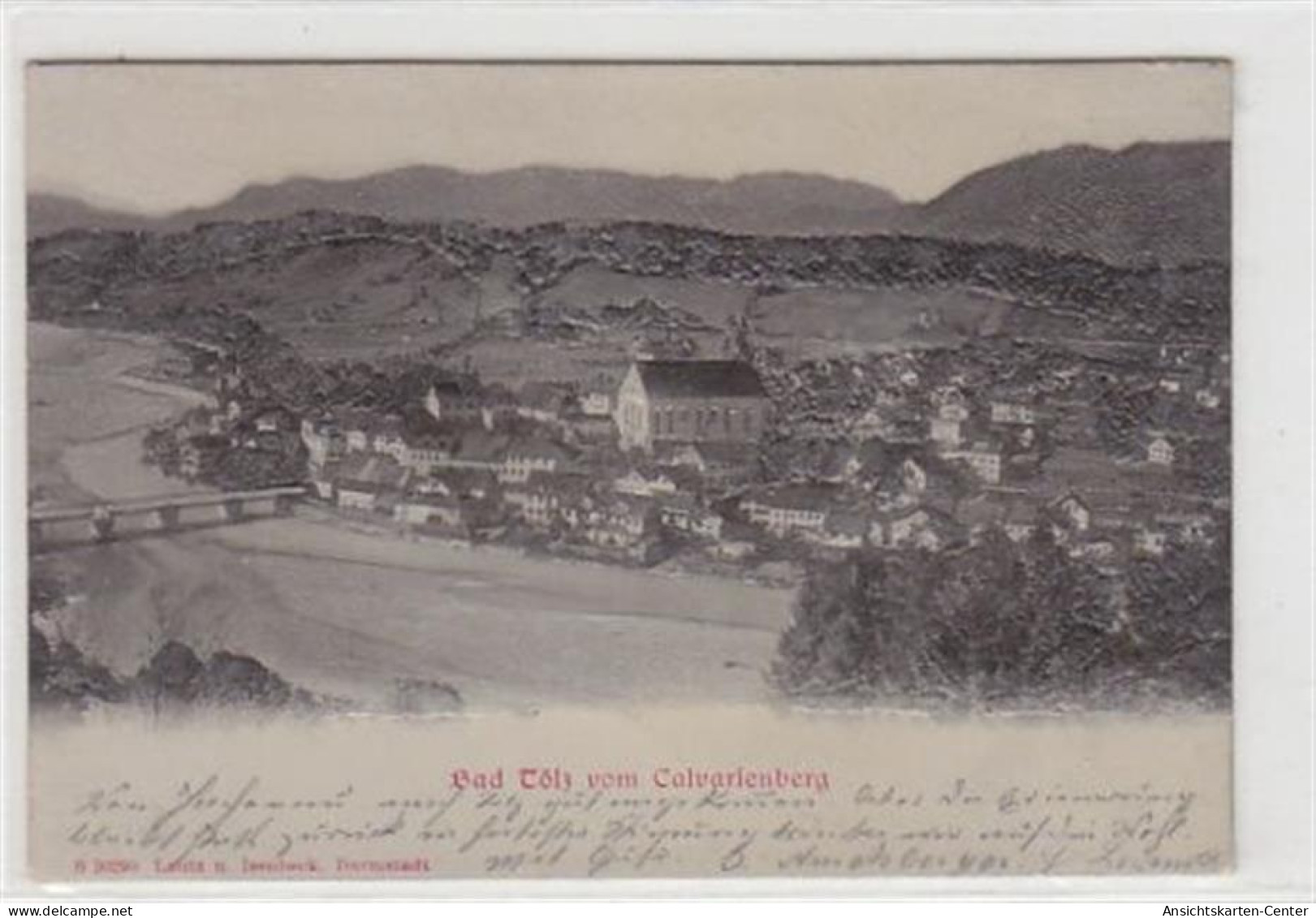 39045906 - Reliefkarte Bad Toelz Vom Calvarienberg Gelaufen Am 29. Juni 1902. Gute Erhaltung. - Bad Tölz
