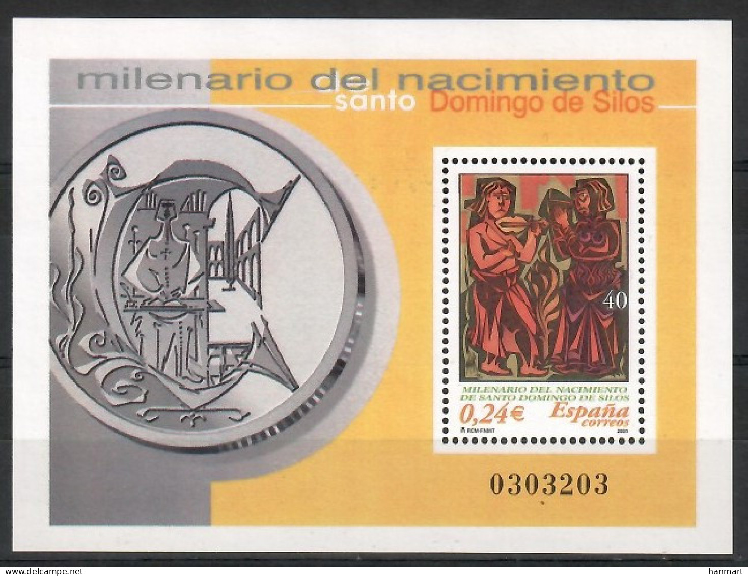 Spain 2001 Mi Block 99 MNH  (ZE1 SPNbl99) - Neujahr