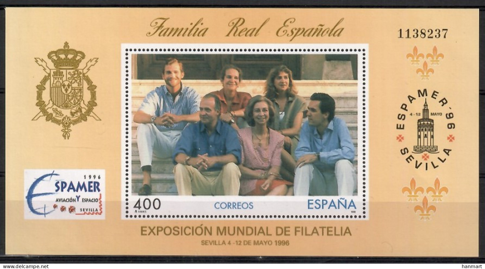 Spain 1996 Mi Block 64 MNH  (ZE1 SPNbl64) - Familias Reales