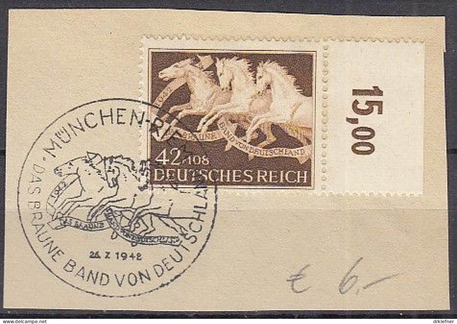 DR  815, Gestempelt, Auf Briefstück, Das Braune Band, 1942 - Gebruikt